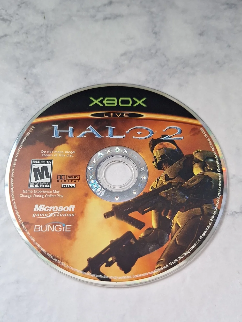 Microsoft Xbox Halo 2 Game Disc - Orange and Black Artwork , No Box